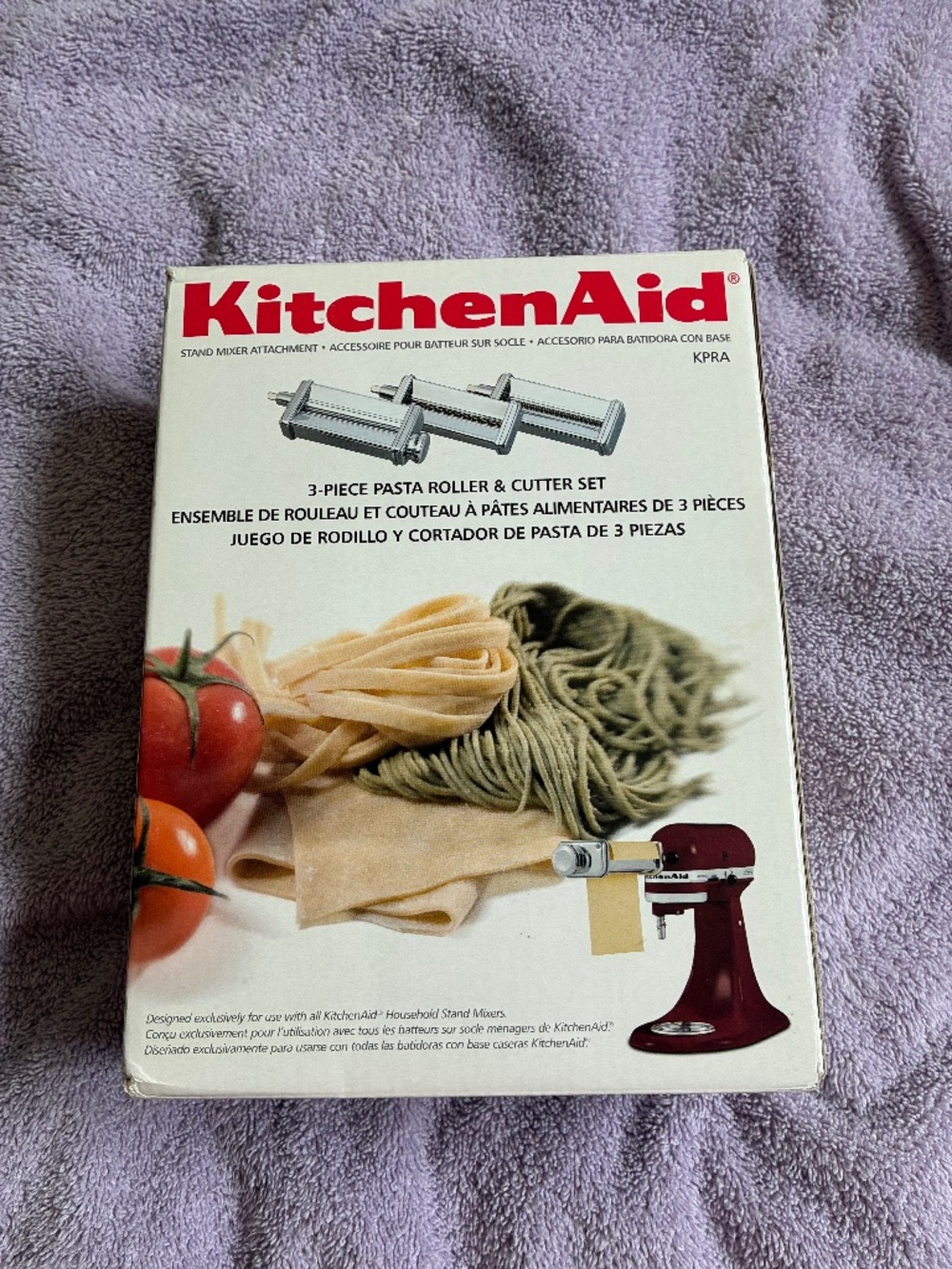 New in Box Kitchen Aid 3 pc Pasta Roller & Cutter Set for Stand Mixer